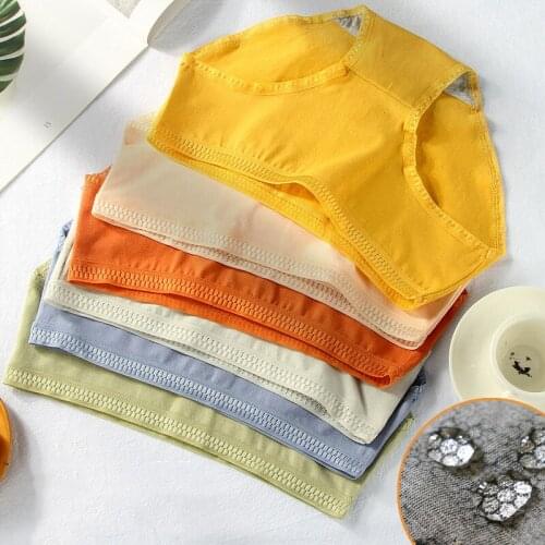 3pcs Fashion Mid Waist Women Cotton Underwear Solid Color Elasticity Breathable Lingerie Cute Intimate Plus Size Briefs M-XL