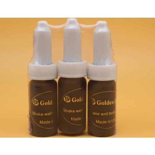 3 PCS 15Ml/bottle Permanent Makeup Micro Pigment Golden Rose Makeup Tattoo Ink For Eyebrows Eyeliner Lip Tattoo Body