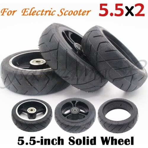 5/5.5/6 inch solid wheels 5.5x2 145x40 solid tyre tire and alloy/plastic rim for Fast wheel F0,jackhot,Nes carbon fiber scooter