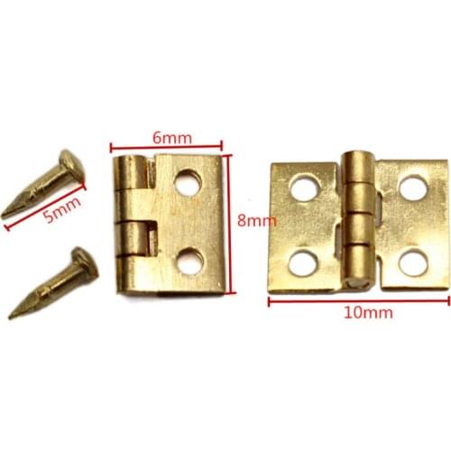 50pcs Mini Metal Hinges with Nails For 1/12 Miniature Furniture Dollhouse