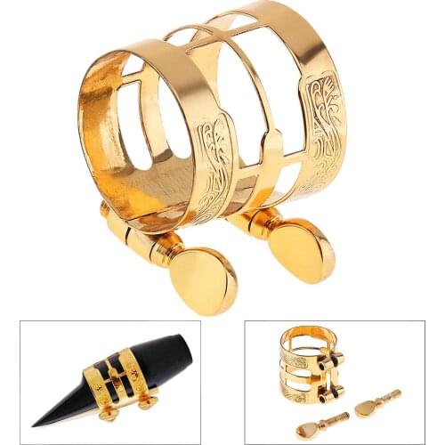 Alto Sax Mouthpiece Ligature for Alto Saxophone New Carved Metal Ligature 1pcs