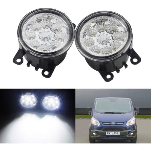 ANGRONG 2x 9 LED Car Front Fog Light DRL Led Light For Ford Fiesta Focus Transit MK7 MK8 For Vauxhall Opel