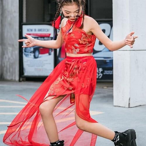 Kids Hip Hop Stage Performance Suit Children Catwalk Show Outfit Girls Jazz Costume Modern Street Dance Practice Clothing
