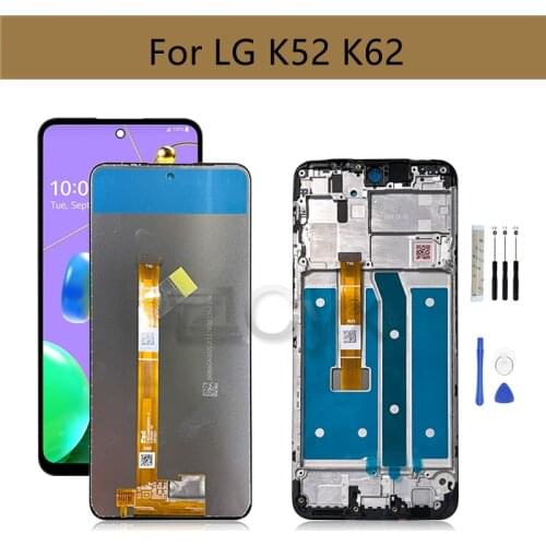 For LG K52 LCD K520 Display Touch Screen Digitizer Assembly With Frame For LG K62 K525 Display Replacement Repair Parts 6.6"
