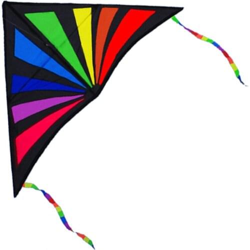 Hot Sale NEW Outdoor Fun Rainbow Triangle Sport Kite /Kids Kites With Handle Line High Quality Good Flying