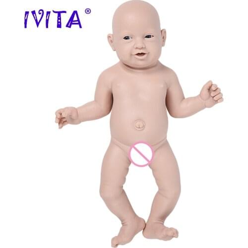IVITA WG1513 59cm(23.2inch) 5200g Full Silicone Realistic Reborn Baby Doll Unpainted Unfinished Soft Dolls DIY Blank Toys Kit