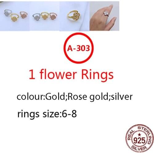 A303 S925 ring personality fashion classic four-leaf clover clover shape temperament couple ladies jewelry new hot