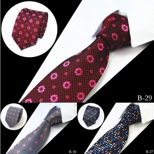 Ricnais Fashion Men Tie 100% Silk Jacquard Woven Ties For Men 7cm Striped Neckties Mans Neck Tie For Wedding Business Party
