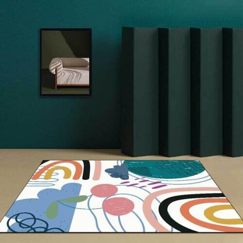 Cartoon Morandi Bedroom Bedside Area Rugs Nordic Geometric White Background Carpet Home Decor Kitchen Hallway Non-Slip Floor Mat