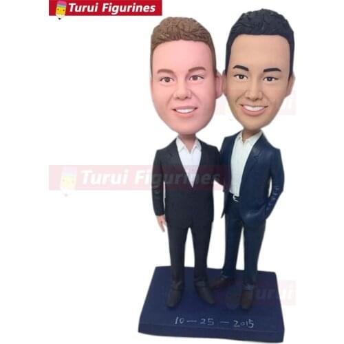 Gay Male Custom Wedding Topper Personalized Gay Wedding Cake Topper Figurine Based on Customers' Photo Gay Male Wedding Gifts De