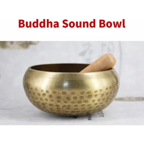 Nepal Handmade Tibet Buddha Sound Bowl Copper Bowl Temple Buddha Hall Chanting Bowl Copper Chime Yoga Sound Therapy Bowl
