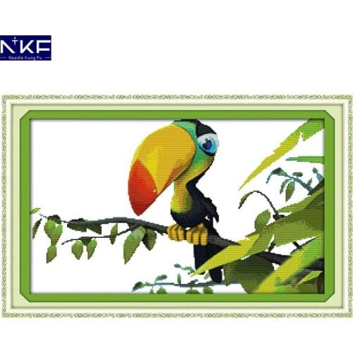 NKF The Long-beaked Bird Cross Stitching Handmade Craft Needlework Cross-Stitch Embroidery Kit Cross Stitch for Home Decor