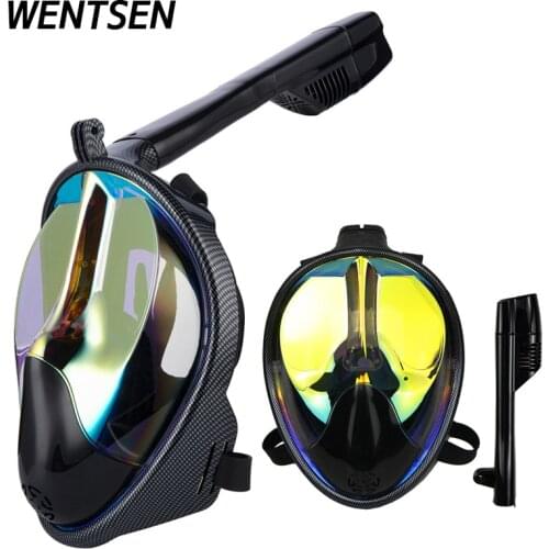 2020 new snorkeling mirror anti-fog full dry swimming full cover diving glasses diving mask plating anti-ultraviolet