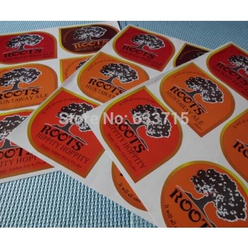 Self adhesive waterproof durable sticker label for wine beer bottle ! NO MOQ