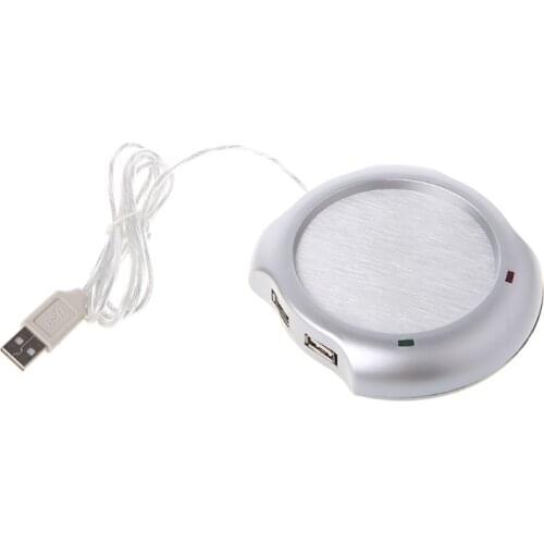 1PC USB Tea Coffee Cup Mug Warmer Heater Pad with 4 Port USB Hub PC Laptop