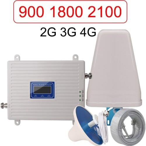 Cell Phone Signal Booster 4g Cellular Amplifier Signal Booster For Cell Phone 2g 3g 4g Tri Band Repe GSM 900 DCS 1800 WCDMA 2100