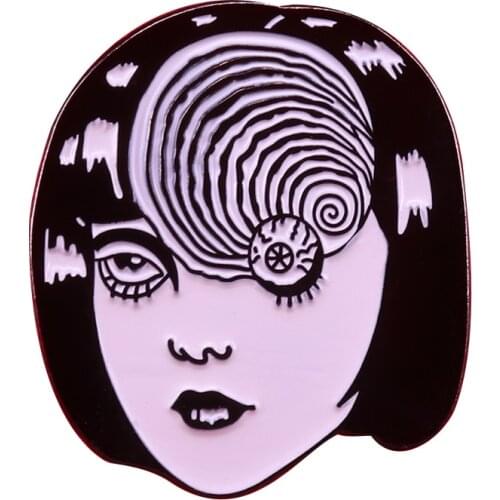 Uzumaki Junji Ito pin gory eyeball brooch Japan horror manga fans gift weird art collection