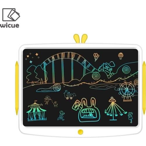 Wicue Cute Rainbow LCD Handwriting Pad 16 Inch Child Electronic Multicolour Drawing Board Draft Small Blackboard Writing Board