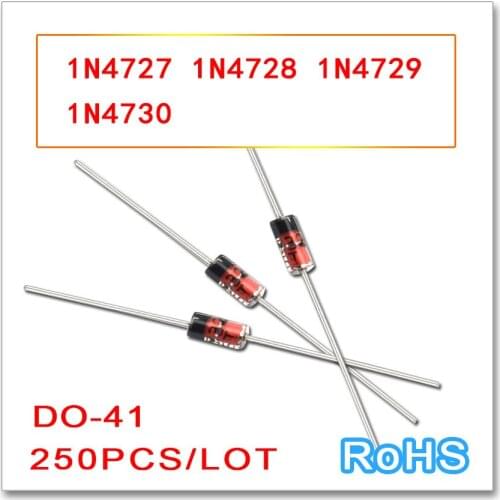 Zener 250PCS DO-41 1N4727 1N4728 1N4729 1N4730 DO41 1W 3V 3.3V 3.6V 3.9V 1N4727A 1N4728A 1N4729A 1N4730A high quality