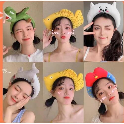 Pressing Hair Band For Washing Face Female Hair Bundle Simple And Cute Hair Band, Sweet Headband Cartoon Hairpin Headdress