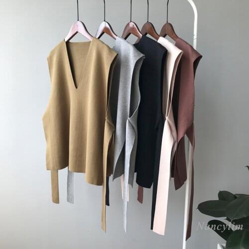 Sweater Vest Women Sleeveless Waistcoat Spring Autumn Winter Knitted Coat Outerwear Fashion Korean Style Knitwear All-Match