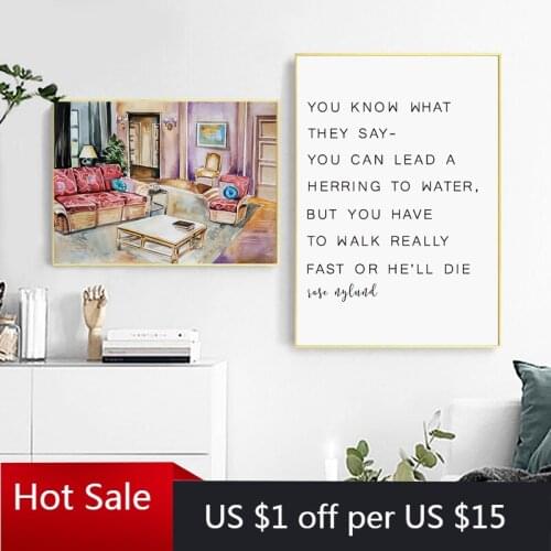 Golden Girls Living Room and Kitchen Wall Art Prints 90s Tv Show Golden Girls Canvas Painting Poster Aesthetic Room Decor