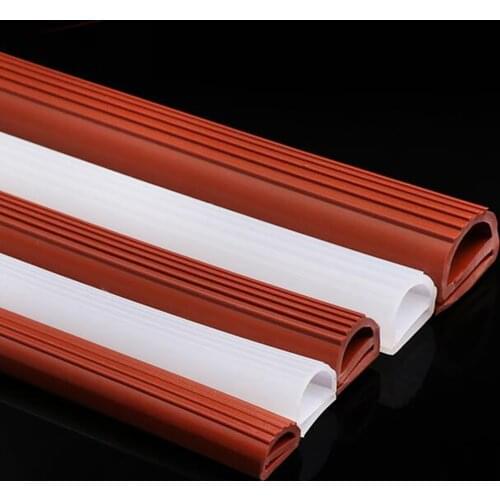 1 Meter Red/White E Shape Silicone Rubber Sealing Strip Window Door Oven Cooker E Type Seal Bar Gasket Strips