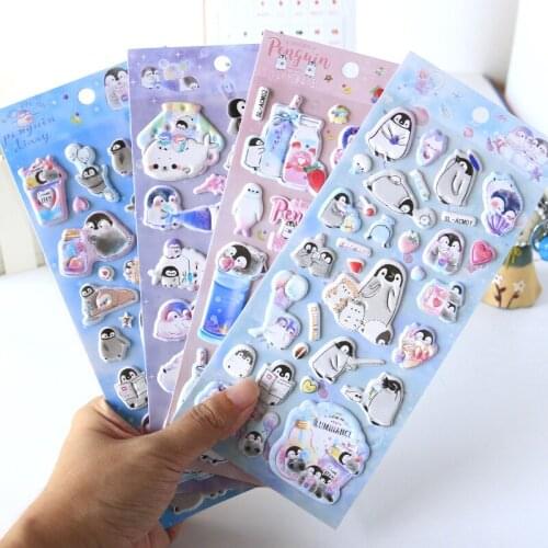 1pcs/1lot Kawaii Stationery Stickers Cute Penguin Foam Sticker Series Diary Planner Decorative Mobile Stickers Craft Sticker