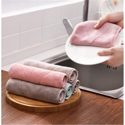1PCS New Multi-purpose Double-sided Strong Absorbent Soft Microfiber Cleaning Cloth Home Dish Towel Dry and Wet Kitchen Towels