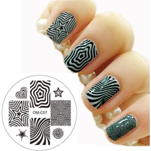 Nail Stamping Plates Flower Star Designs DIY Nail Art Templates Plates for Stamp Nail Tools 1Pcs OMC07