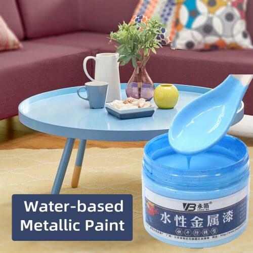 11colors Blue Water-based Metallic Paint Quick-drying Crafts Table Paints Wooden Home furniture DIY Wall Decoration Red Yellow