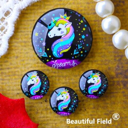 12mm 25mm 14mm 16mm 18mm 20mm Photo Glass Cabochons Round Cameo Set Handmade Settings 30mm Unicorn AJ1143652