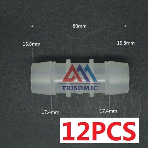 12 pieces 15.8mm Straight Connector Plastic Fitting Barbed PP Hose PVC Tube Connection Joiner Fitting Aquarium FishTank