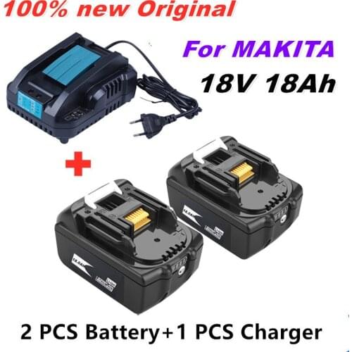 New 18V 18.0Ah Rechargeable Battery 18000mah LiIon Battery Replacement Power Tool Battery for MAKITA BL1860 BL1830+4A charger