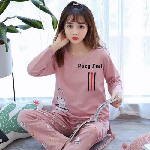 2021 Spring 100% Cotton Long Sleeve Cute Cartoon Totoro Pajama Sets for Women Sleepwear Suit Pijama Mujer Homewear Home Clothes