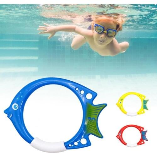 3Pcs/set Diving Fish Ring Plastic Swimming Pool Training Ring Underwater Dive Rings Toys Kids Outdoor Toys for Children Gifts