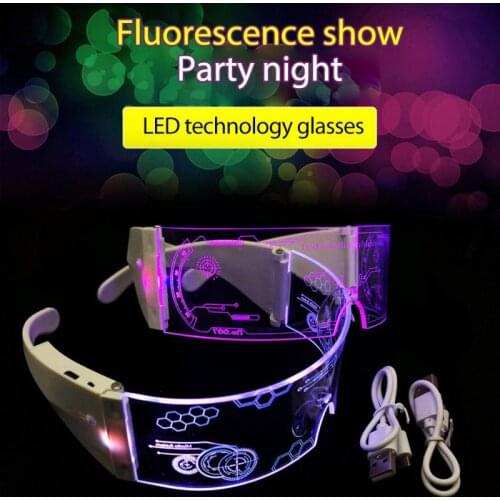 3V USB Rechargeable Discolory Happy Glasses Multi Change Style Cool Eye Flashing Cover Ktv Bright Mask Decor Gifts For Teenager