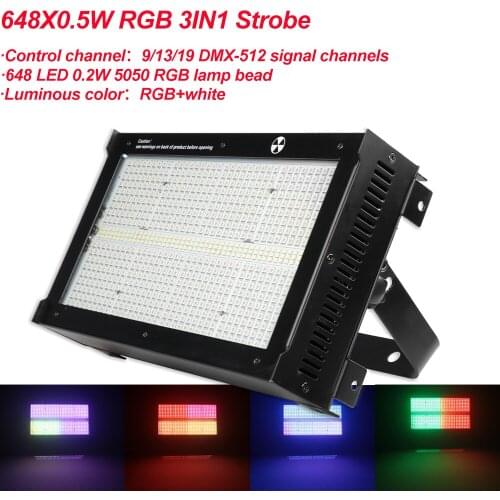 648X0.5W LED RGB 3IN1 Disco Strobe DMX 512 Stage DJ Effect Strobe 135 LED 0.5W 2835 White Stroboscope For Party Club Bar Wedding