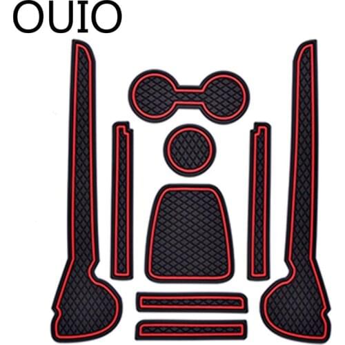 9pcs Car Interior Cup Mat Door Gate Slot Pad Stickers For VW Polo Accessories For Volkswagen Polo 2011 2012 2013 2014 2015 2016