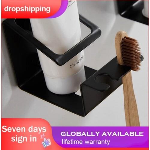Accessories Toothbrush Holder Black Garden tandenborstelhouder zwart Self-adhesive Stainless Steel