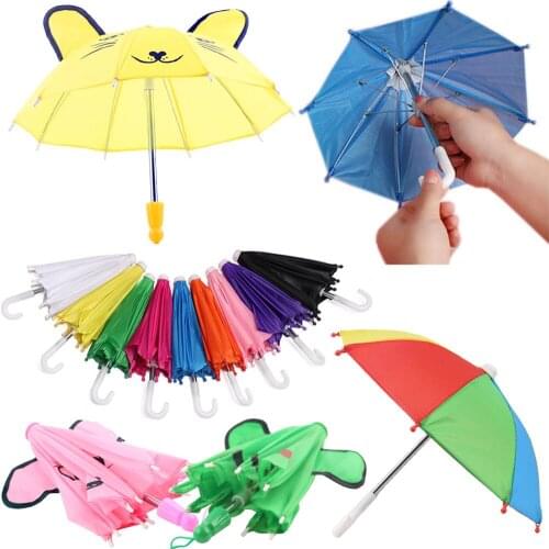 Doll Accessories,Solid Color/Striped Umbrella Bunny Ears For 18 Inch American Doll Girls & 43 Cm Reborn Baby Clothes Toys,Gifts