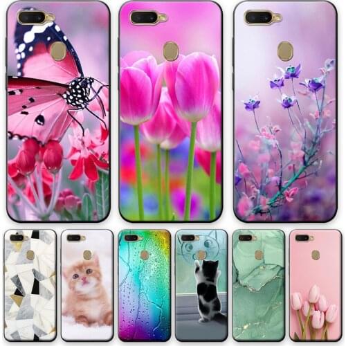 For Oppo A7 Case on for Oppo AX7 A7n Case CPH1901 6.2 inch Luxury Shockproof Case Cartoon Cute Flower Protector Cover Bumper