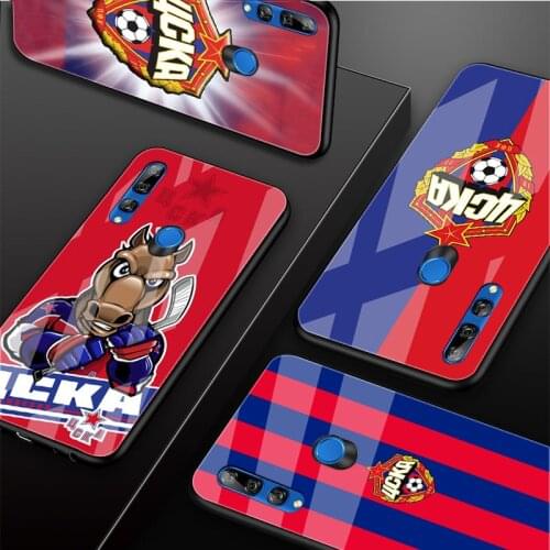 CSKA Moscow Tempered Glass Phone Case For Huawei honor 8X 9 10i 20i 20Lite 20Pro 30 Pro Cover Shell
