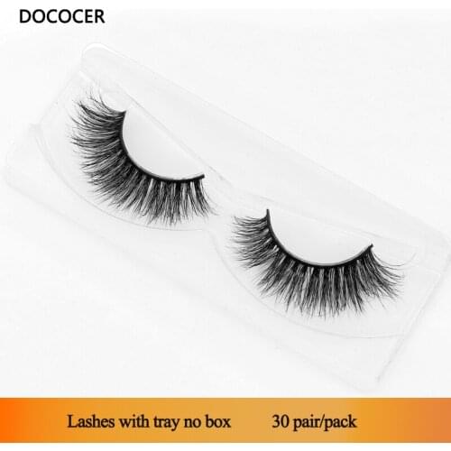 DOCOCER 30 pairs/pack 3D Mink Lashes With Tray No Box Hand Made Full Strip Lashes Mink False Eyelashes Makeup eyelashes