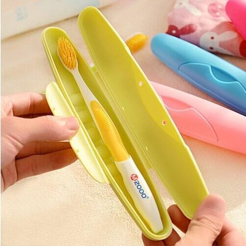 Travel Portable Wash Toothbrush Box Seal Up With Cover Pink Waterproof Leak Proof Toothbrush Case Hiking Camping Storage Boxes