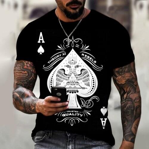 Spades a Graphic Mens T-shirts New Hot Sale 3d T-shirt Summer Fashion Tops Daily Casual Short Sleeve O-neck Streetwear