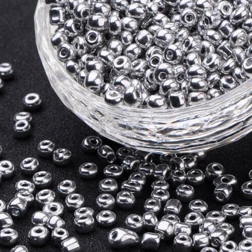 1 Pound Electroplate Glass Seed Beads for jewelry making DIY accessories Crafts, Round Hole Rocailles ,Hole: 1mm F80