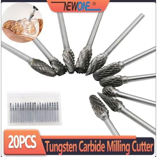 Shank Tungsten Carbide Tungsten Steel Milling Cutter Rotary Tool Burr Double Diamond Cut Rotary Dremel Tools Electric Grinding