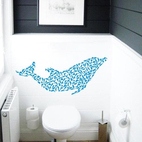 China Art design cheap home decoration vinyl creative Dolphin wall sticker removable PVC house decor animal pattern decal