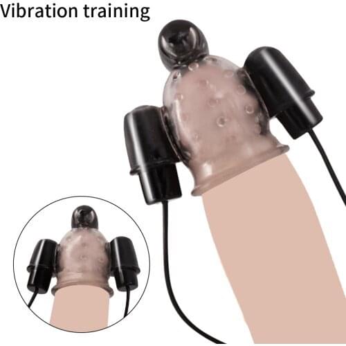 Masturbators Long love glans training penis exercise 10 frequency vibration Penis Extender Exercise For Delay Train sex toys